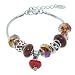Charmed Feelings Brecciated Jasper Gemstone Charm Bracelet, 7.5"+1" Extender