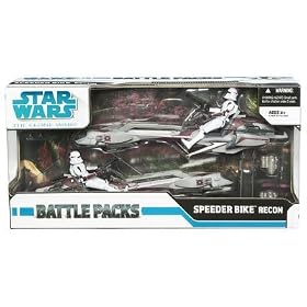 Star Wars 3.75 Inch Scale Battle Pack - Clone Wars Spiker Bike Recon by Hasbro