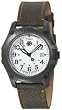 Timex Men's Expedition T49690 Green Cloth Quartz Watch with White Dial