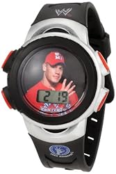 World Wrestling Federation Kids' WWE003T John Cena Digital Watch And Sweat Band Tin Gift Watch Set