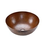 Small Round Vessel Hammered Copper Sink
