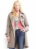 Banana Republic Petite belted plaid trench
