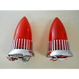 (2) 1959 Cadillac Style 40 LED Red Stop Turn Signal Tail Lights Flush Mount 