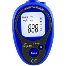 Supco PIT6L Mini Infrared Thermometer, -20 to 270 Degrees C, -4 to 518 Degrees F, Accuracy of + or - 1% of Reading Plus 3 Degrees C