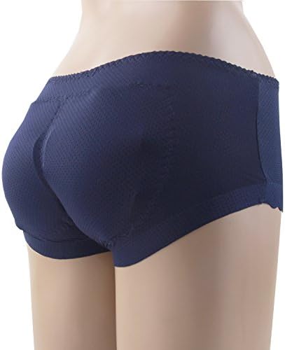 Uniqbay Women Cool Comfortable Butt Enhancer Pads Panty Hip up Brief Underwear (Asian M ( US 6-8 ), Navy)
