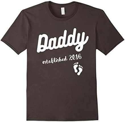 Men's Daddy Established 2016 Baby Announcement Future Father Shirt XL Asphalt
