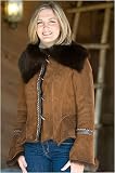 Women's Bell Sleeve Shearling Coat with Toscana Trim