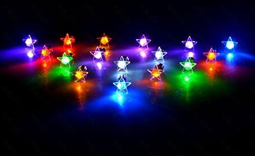 galaxy&amp;hkt 3 pair Bright LED Stylish Fashion dj dance party club light up Earrings Primary Glowing for lucency star Type green yellow red