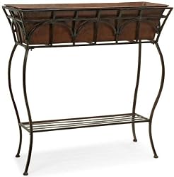 Rectangular Planter With Stand, 32"Hx30"W, BROWN
