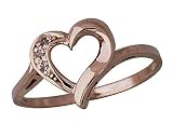 Diamond Heart Ring in 10kt Pink Gold