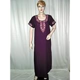Caftan for Sleepwear or Casual Dress - Pansy Purple Lounge Wear Size L Free Shipping