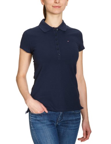 Tommy Hilfiger Damen CHIARA STR PQ POLO SS 1M57609674, Gr. LG (CORE NAVY 475) Preisvergleich