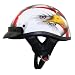DOT Black Outlaw American Eagle Flag Half Helmet - Size : Medium