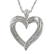 Sterling Silver 1/2 Cttw Diamond Heart Pendant Necklace, 18"