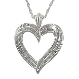 Search : Sterling Silver 1/2 cttw Diamond Heart Pendant, 18"