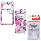 Pink Flower Cherry Blossom White Design Snap-On Cover Hard Case Cell Phone Protector for LG enV2 VX9100 VX-9100