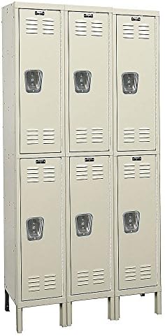 Hallowell 2-Tier Galvanite Corrosion-Resistant Locker - 12X12x36" Opening - 3 Lockers Wide - Set-Up - Putty