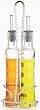 Kitchen Craft Italian Collection Set olio e aceto con supporto e 2 bottiglie incise in vetro 320 ml