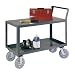 Edsal TW9511 Steel Heavy Duty All Purpose Welded Truck with 8" Casters, 1200 lbs Capacity, 30" Width x 34" Height x 60" Depth, 2 Shelves, Industrial Gray