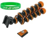 Flexible Tripod (Orange / Black) for Panasonic Lumix DMC-ZS7K Digital Camera Black