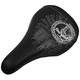 FBM Pivotal BMX Bike Seat - Black / Grey Stitching
