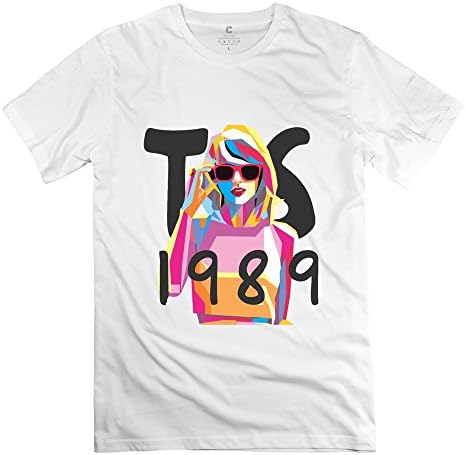 HEVANN Men's Taylor Swift T.S. 1989 Tshirts S White