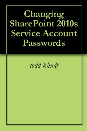 Changing SharePoint 2010s Service Account Passwords