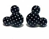 Disney's Inspired Enamel/Plastic Black with White Polka Dots Mickey Mouse 3D Stud Earrings