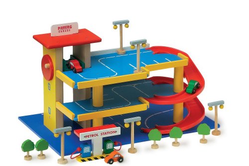 Childrens Toyshop  Toys : Legler Multi-Storey Wooden Car Park