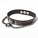 Gothic Style Faux Leather Collar Choker Necklace with Heart Lock Dangle Pendant