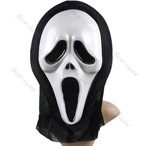 Crazy Scared Ghost Scream Face Mask For Costume Party Dress Halloween Carnival
