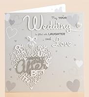 Laser Hanging Heart Wedding Card
