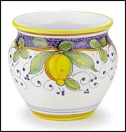 Hand Painted Alcantara Cachepot From Italy