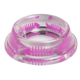 K9 Designer Cat Bowl with Pink Fishbone Insert