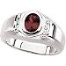 14K White Gold Man's Mozambique Garnet and Diamond Ring