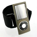 SMOKE (Nano 4th)iPod Nano Silicone Case Package for Apple 3rd / 4th Generation Skin Cover + Screen Protector and Armband Compatible with Nike+iPod 4G 4 GB 8 GB 16 GB 16GB