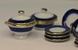 Dollhouse Miniature Royal Blue Porcelain Dinner Set