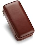 Intica Two Watch Brown Leather Travel Case