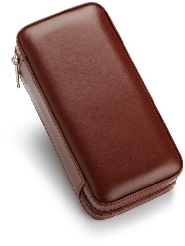 Intica Two Watch Brown Leather Travel Case