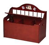Kids / Children's Cherry Finish Wooden Spindle Storage Toy Box