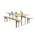 Fun Star Festzeltgarnitur,220x50cm Set 3tlg: 1 Tisch, 2 B�nke
