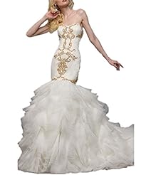 Strapless 2016 Sweetheart Lace Mermaid Wedding Dress  with a Chapel Train 
