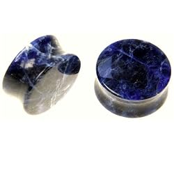 Stone Plug Dumortierte 00G - Sold as Pair