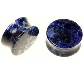 Stone Plug Dumortierte 00G - Sold as Pair
