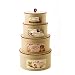 Victorian Style French Set of 4 Oval Nesting Hat Boxes with Romantic Labels