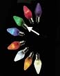 Pack of 25 LED C7 Green Twinkle Replacement Christmas Light Bulbs