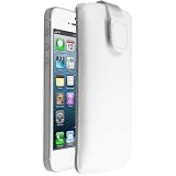 mumbi ECHT Ledertasche iPhone 5 Tasche (Lasche mit R�ckzugfunktion) wei�von "mumbi"