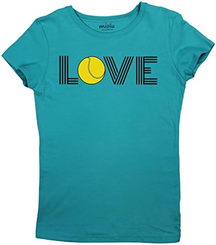 Miolu Youth Girls - Love Tennis - T-Shirt, Medium, Tahiti Blue