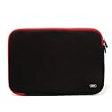 Apple MacBook MB062LL/B 13.3-inch Laptop Dual Mesh Neoprene Layer Netbook Sleeve Case - Black with Red