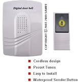 Wireless Door Bell - Cordless Digital Door Bell w/ Preset Tunes